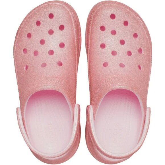 NEW Crocs Sizes 8, 9, 10 Women's Bae Glitter Platform Clog - Pink Milk - Picture 3 of 5